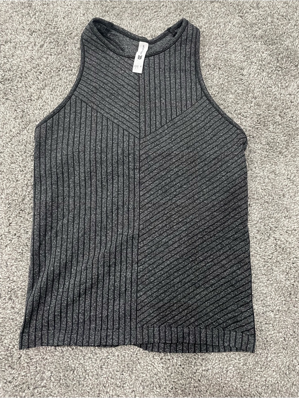 all in motion women’s medium athletic tank top Dark Gray Ribbed Tank with bra